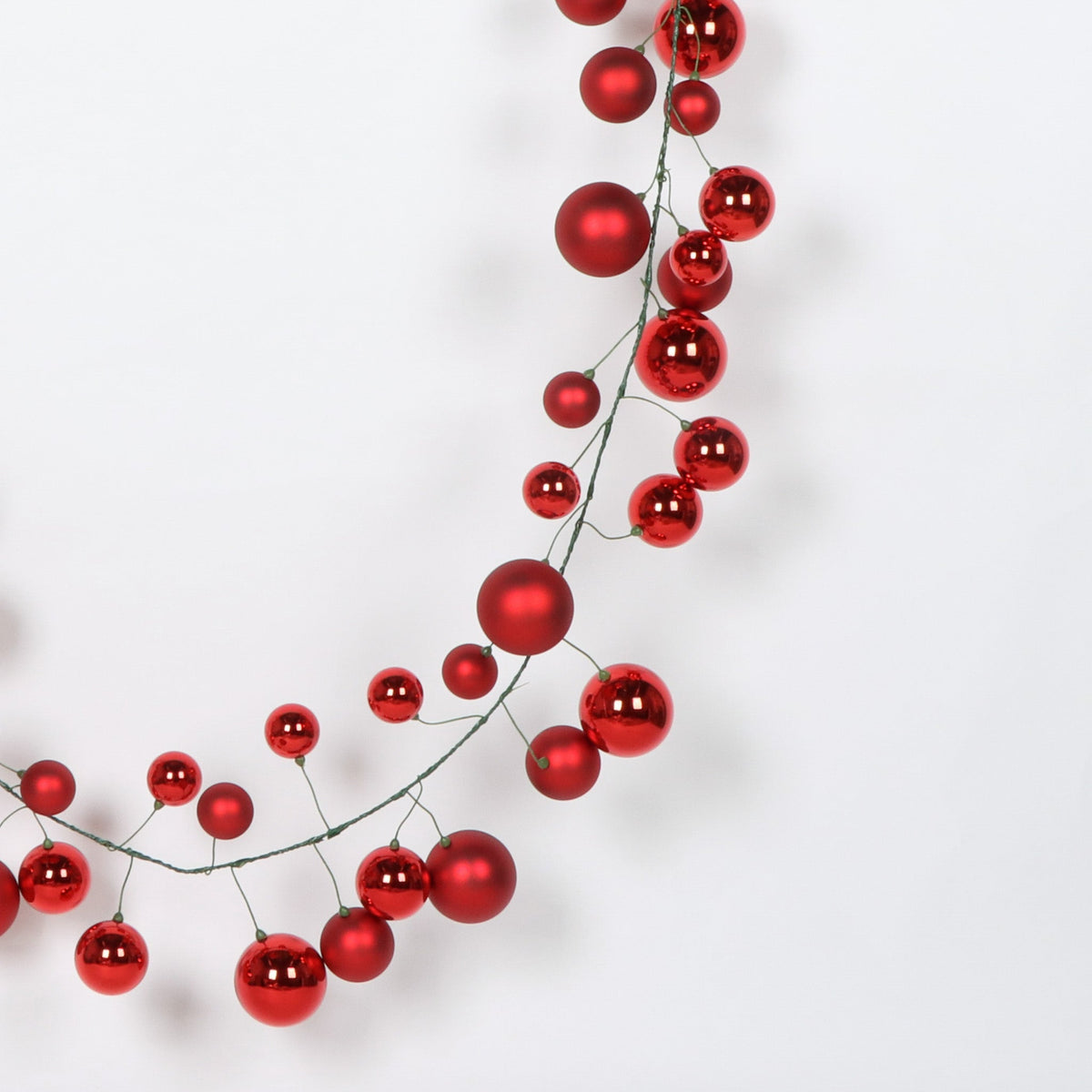 10' Red Garland Balls Matte & Shiny