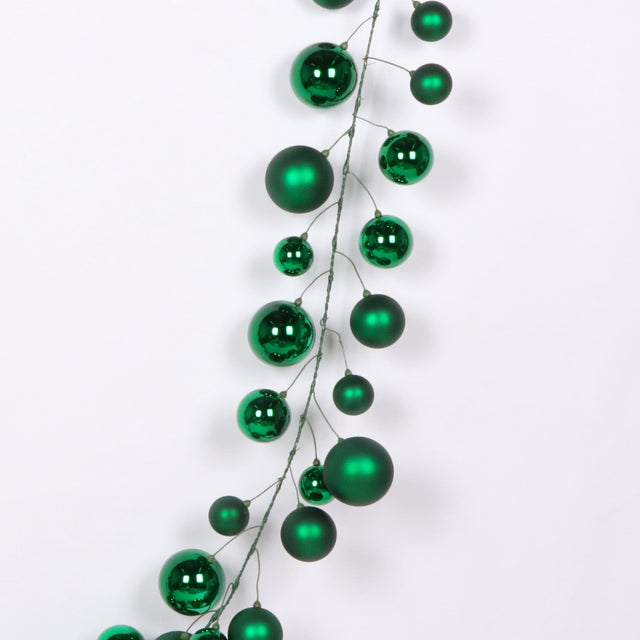 10' Emerald Garland Balls Matte & Shiny