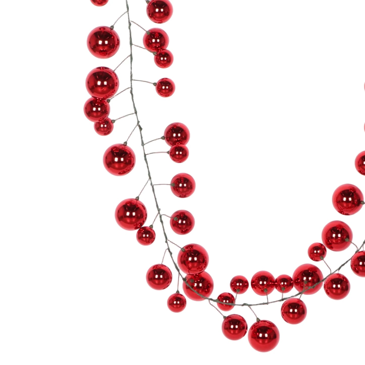 10’ Red Shiny Ball Garland
