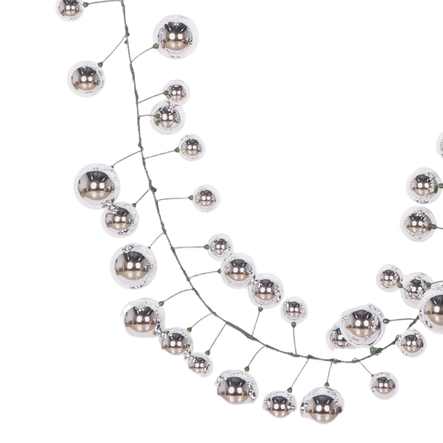 10’ Silver Shiny Ball Garland