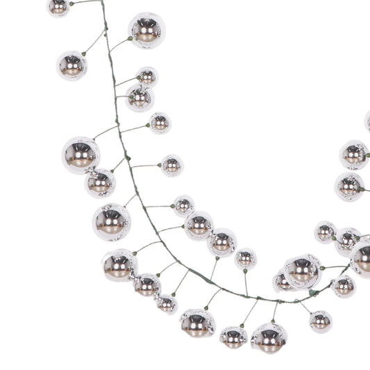 10’ Silver Shiny Ball Garland