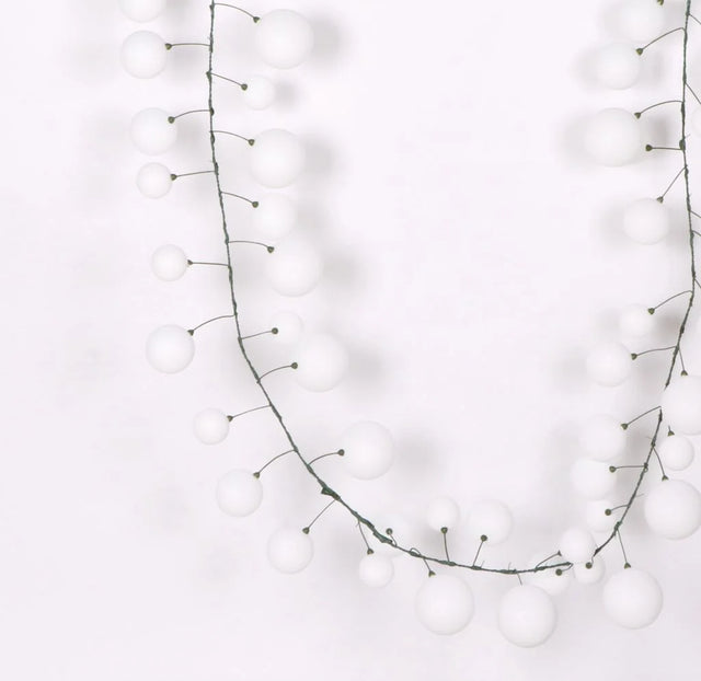 White glitter garland for holiday decorating