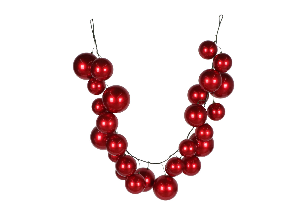 6' Burgundy & Emerald Candy Apple Oversized Ball Garland
