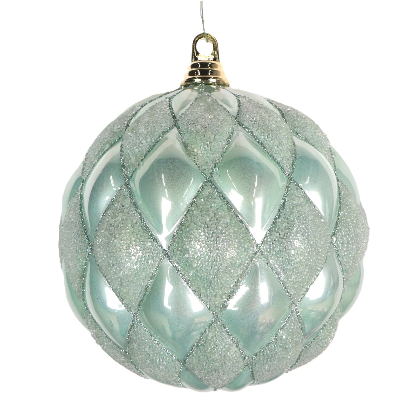 6" Spearmint Holiday Harlequin Ornament