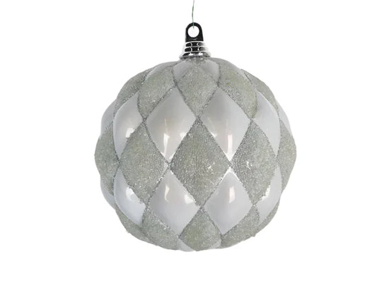 8" Snow White Harlequin Holiday Ornament Plastic