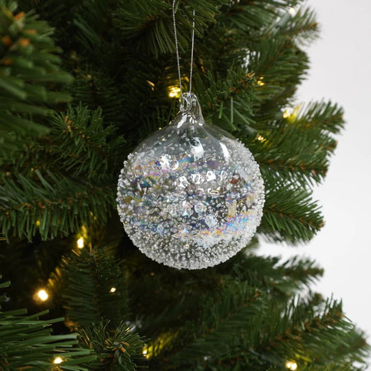 4" Glistening Glass Ball Ornament