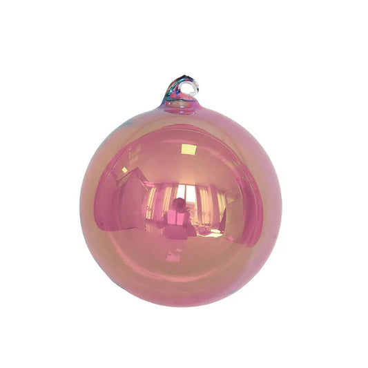 4" Light Pink Aurora Glass Ornament