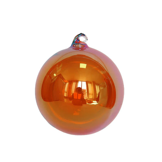 5" Orange Aurora Glass Ornament