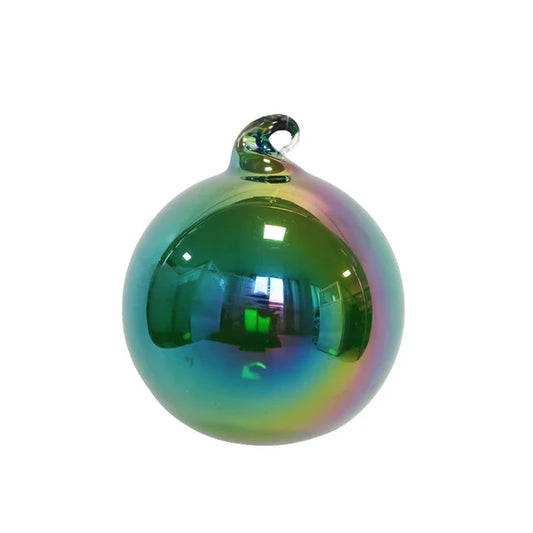 6" Emerald Aurora Glass Ornament
