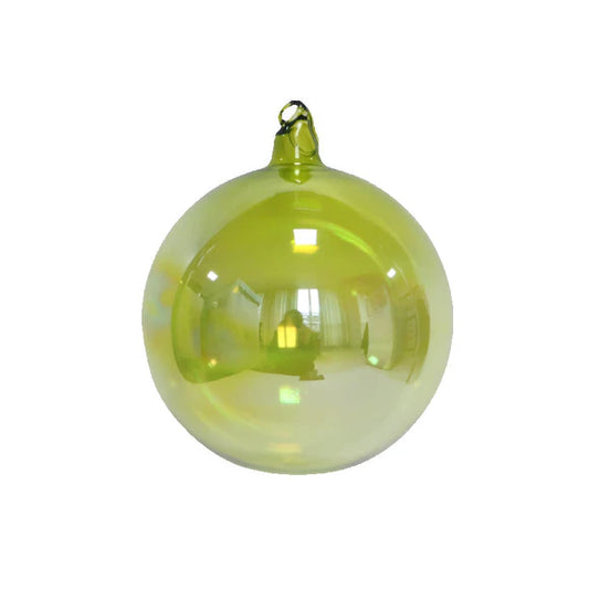 6" Lime Aurora Glass Ornament