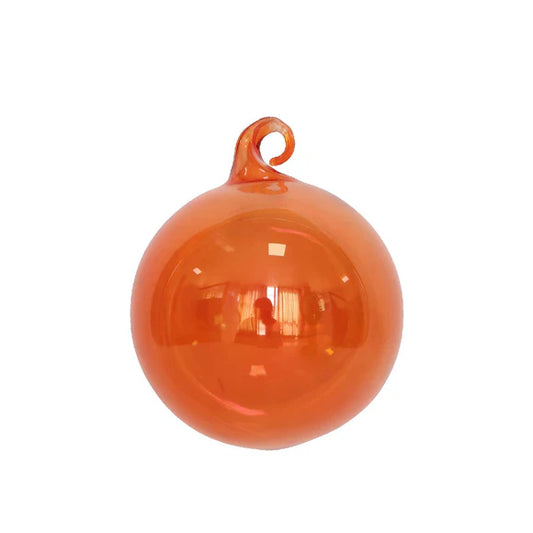 6" Orange Crystalline Glass Ornament