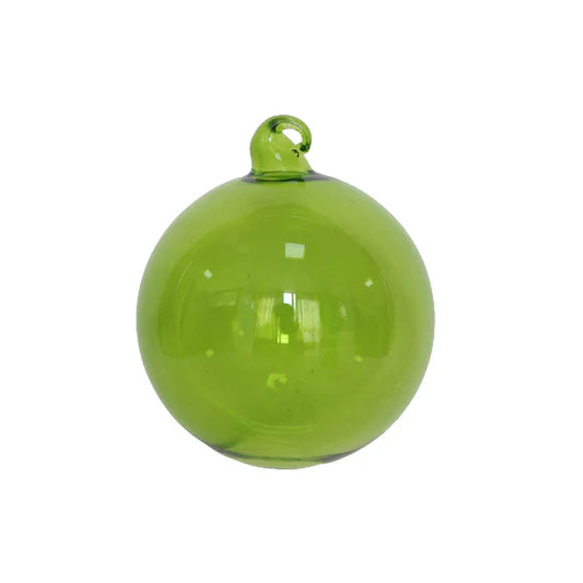 6" Apple Green Crystalline Glass Ornament