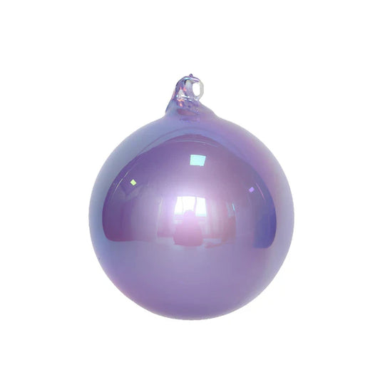 4" Lavender Pearlescent Glass Ornament