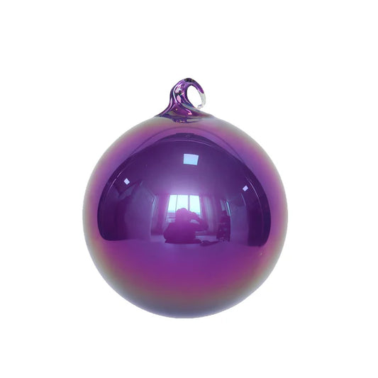4" Purple Pearlescent Glass Ornament