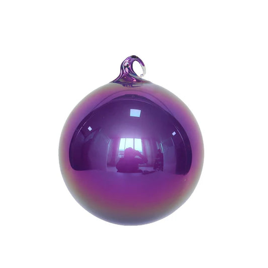 6" Purple Pearlescent Glass Ornament