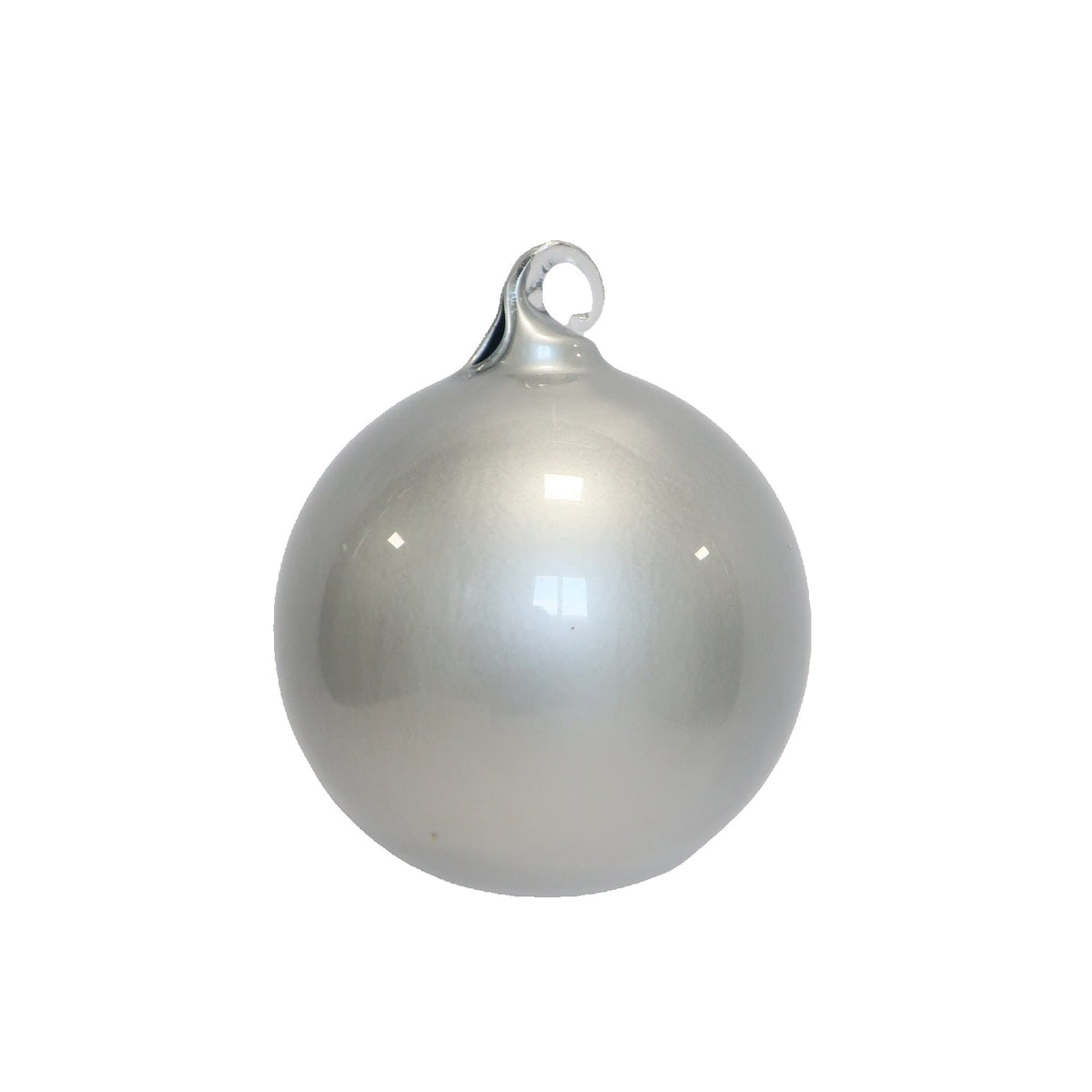 6" Silver Gilded Glass Ornament