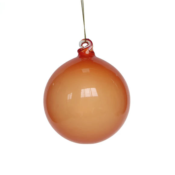 4" Illume glass ball ornament in Orange