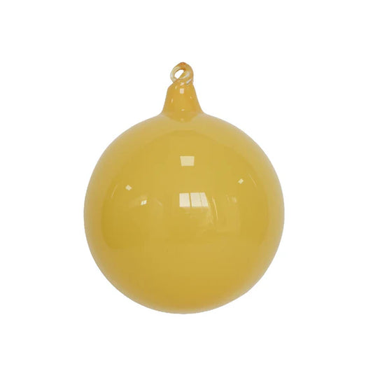 5" Yellow Milky Glass Ornament