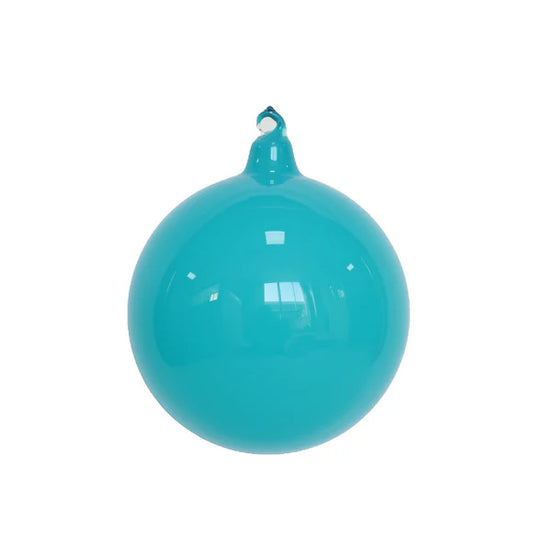 5" Turquoise Milky Glass Ornament