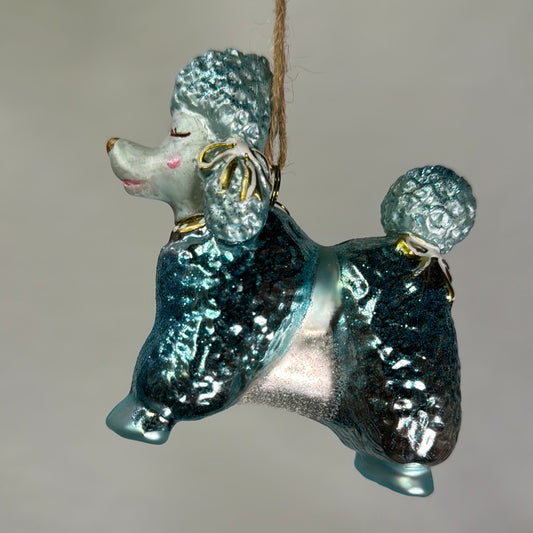 French Poodle Blue Ornament