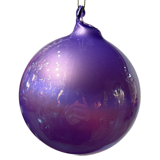 5" Lavender Pearlescent Glass Ornament