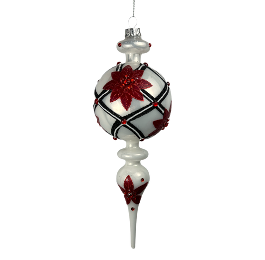 9" Finial Plaid Flower Glass