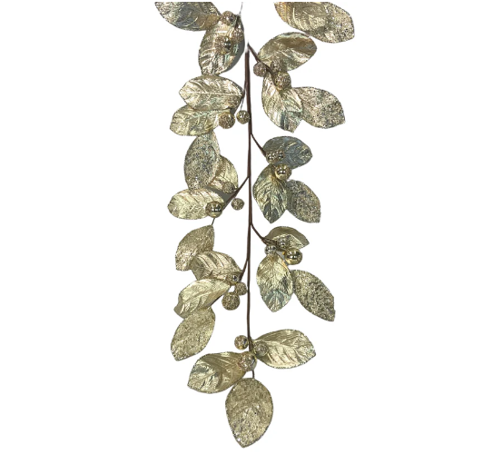 Champagne icy magnolia garland, 50 inch, for Christmas door and mantel decorating