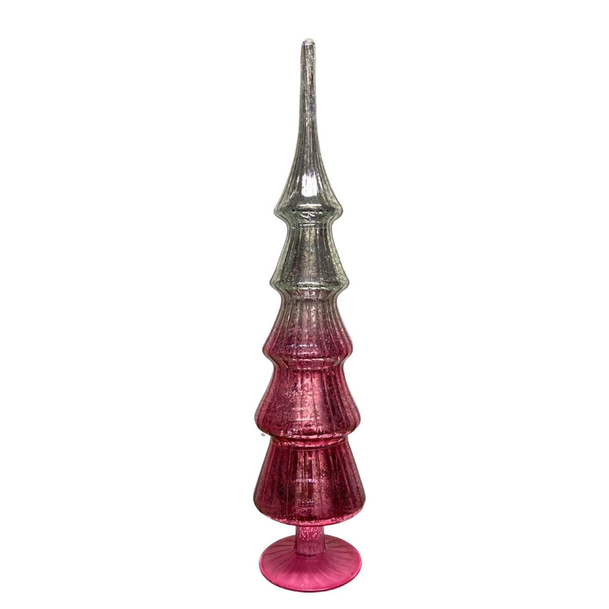 7" Silver Finial Glass Glitter
