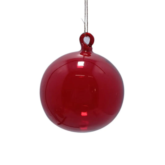 4" Red Glass Ball Ornament