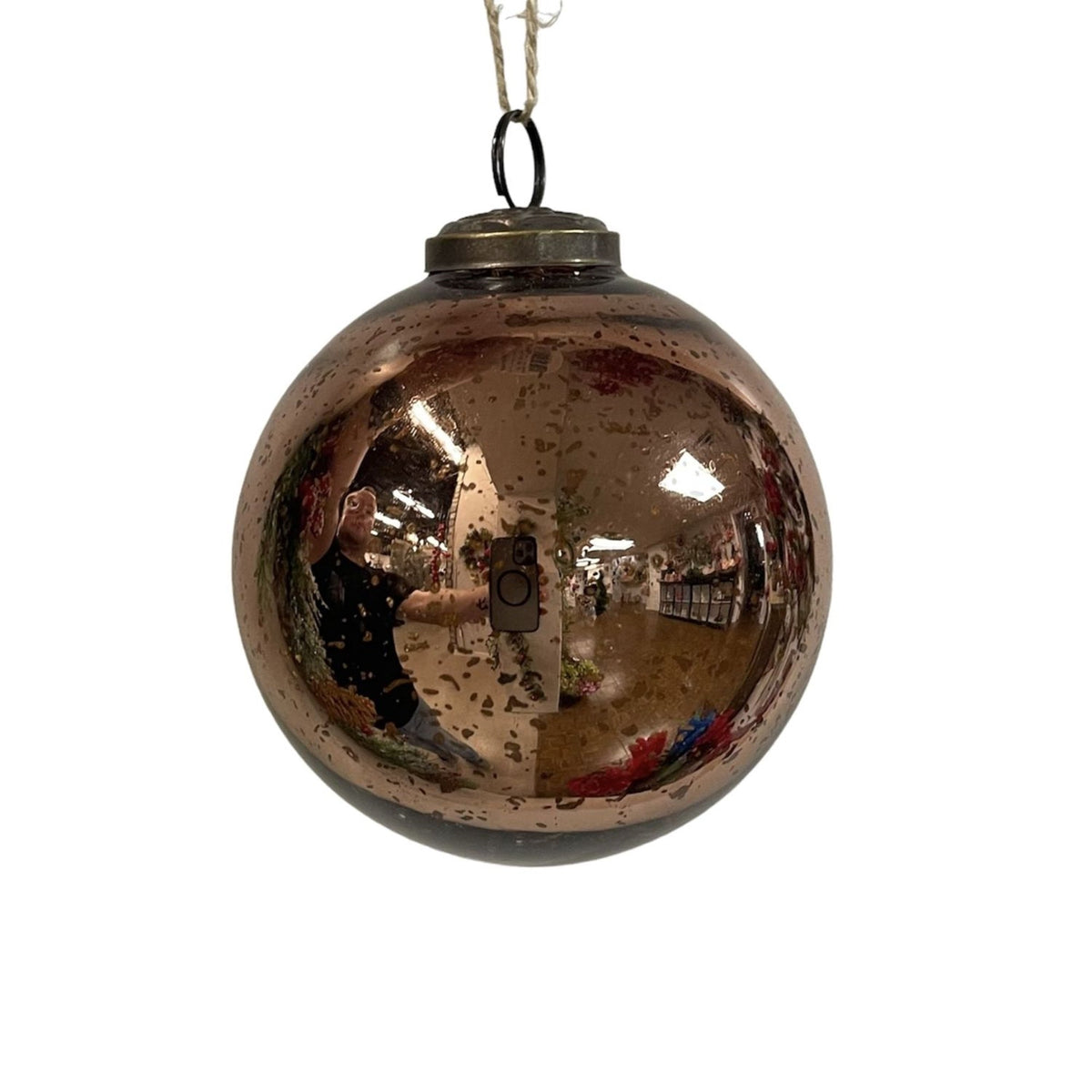 5" Copper Glass Ball Ornament