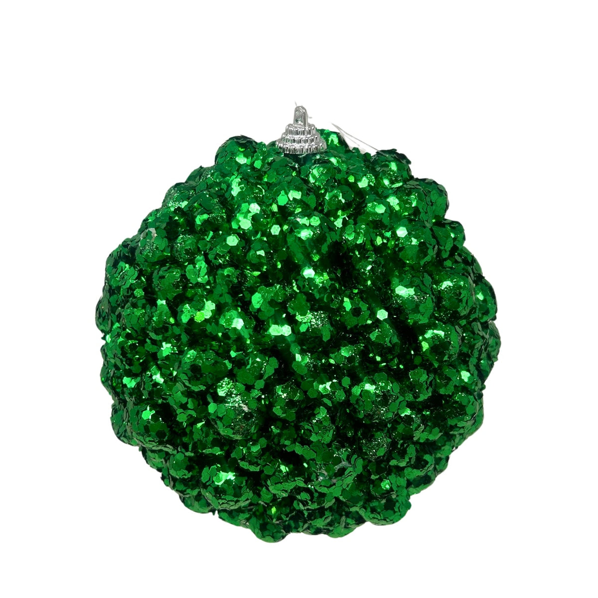 4" Green Sequin Diamond Ball Ornament