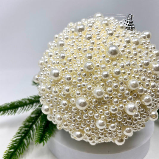 Pearl white ball ornament.
