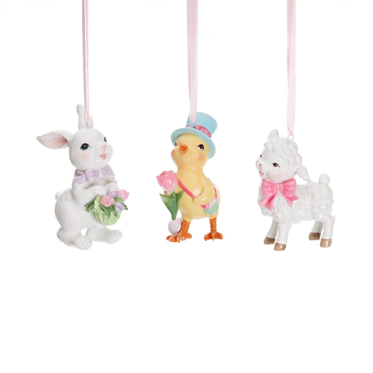 Set/3 Easter Friends Bunny Lamb & Chick 4"