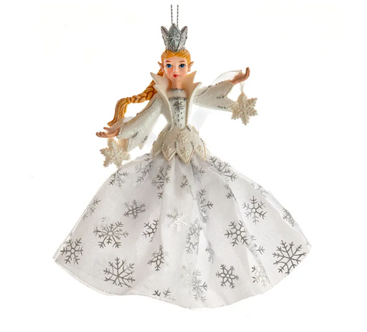 6" Ornament Snow Queen White Silver