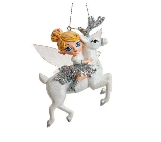 4" Fairy & Deer Ornament