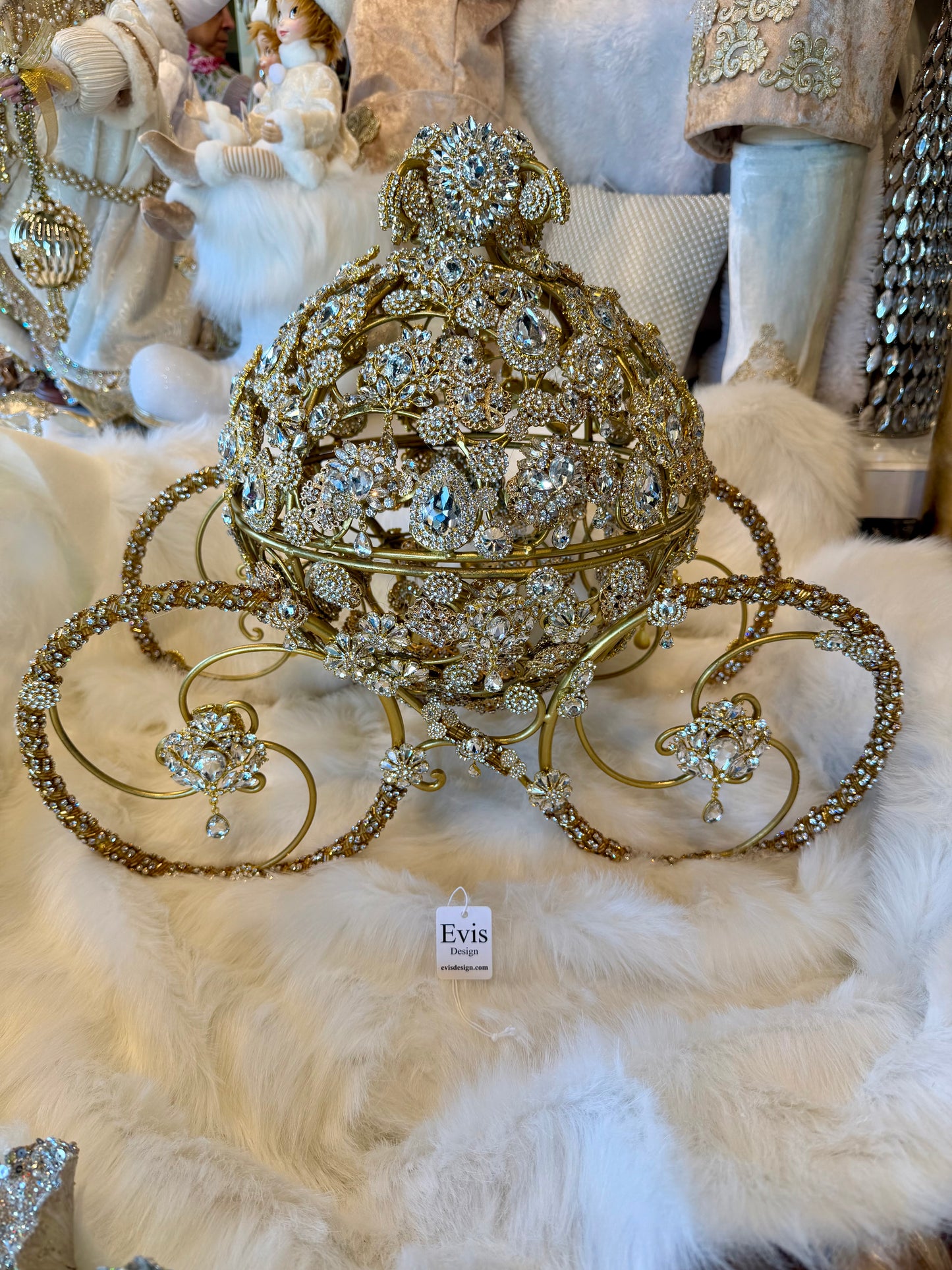 21” Royal Carriage, Gold & Clear Gem