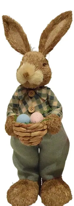 17" Rabbit w/ Egg Basket Blue