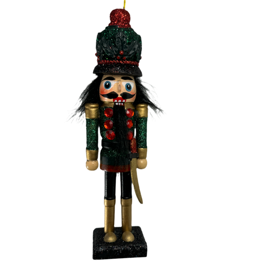 6" Nutcracker Black Emerald Red