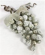 Silver icy stem with a bunch of grapes in silver with an icy finish.