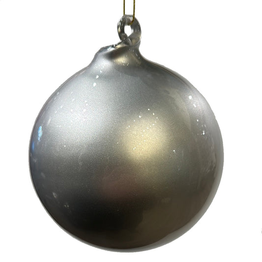 5'' Silver Gilded Glass Ornament