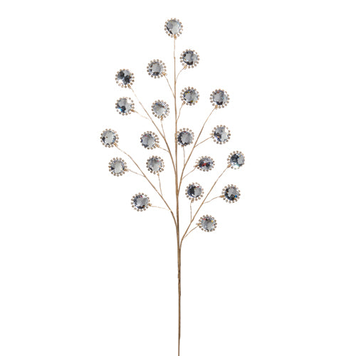 Gold jewel spray with encrusted beaded strands.