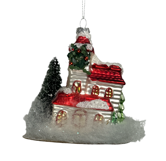 5" Church Glass Ornament