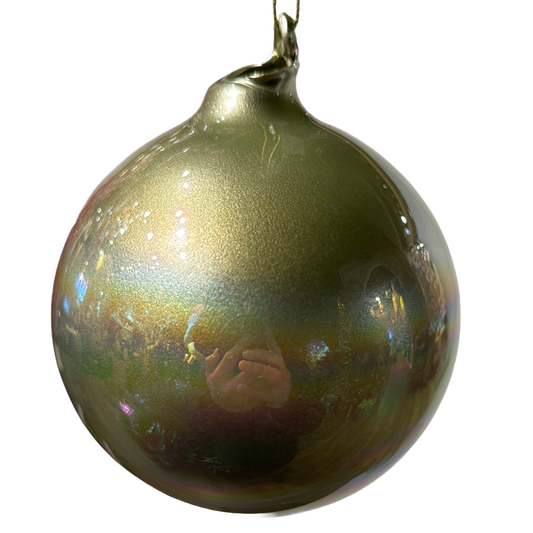 5'' Mint Pearlescent Glass Ornament