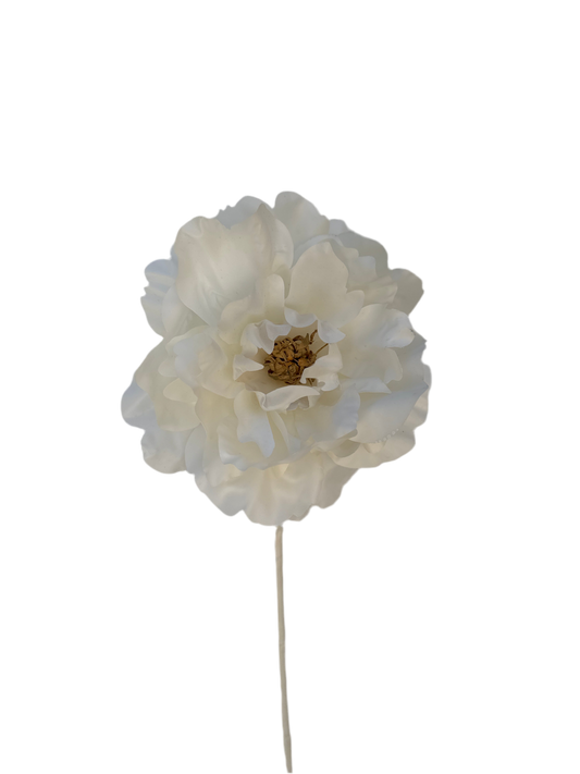 22" White Peony Spray