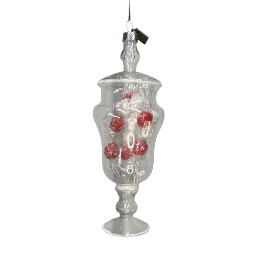 6" Glass Candy Jar Ornament