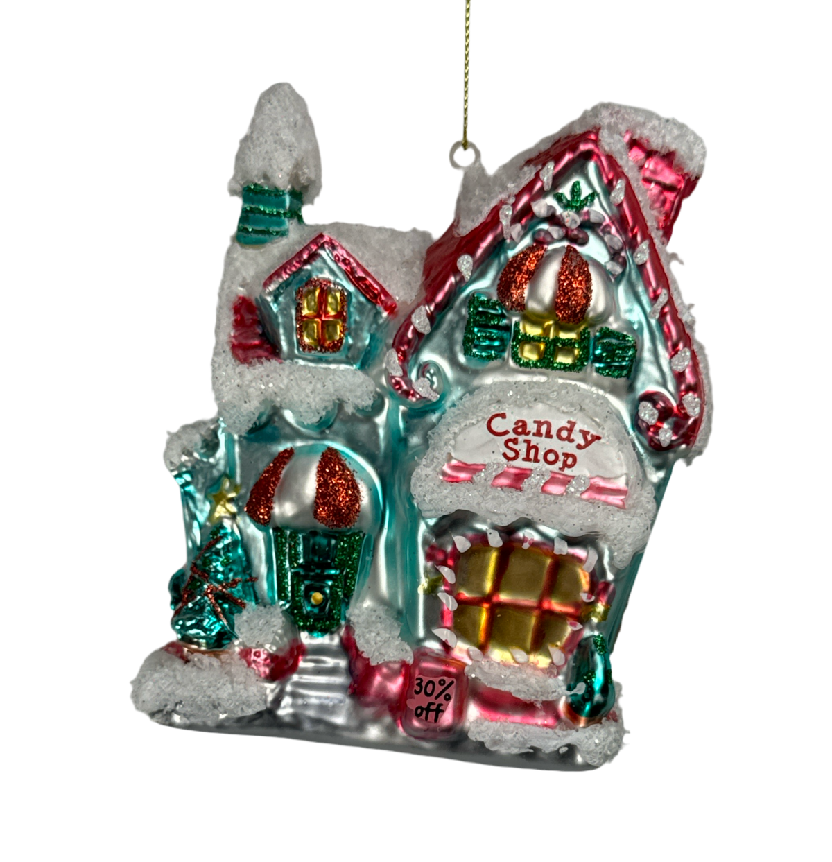 Glass toy shop ornament, alternate assorted design.