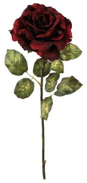24" Rose Burgundy Glitter Stem