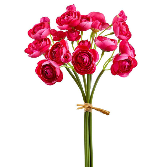 10" Pink Ranunculus Bundle x6 Pieces