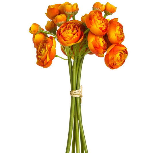 10" Orange Ranunculus Bundle x6 Pieces