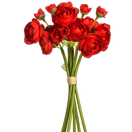 10" Ranunculus Bundle Red x6 Pieces